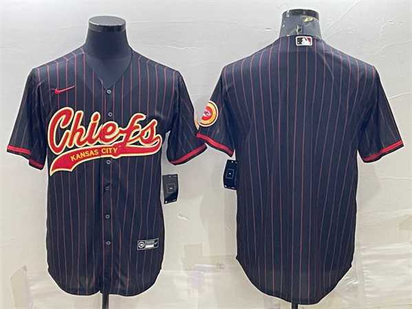 Men%27s Kansas City Chiefs Blank Black With Patch Cool Base Stitched Baseball Jersey->las vegas raiders->NFL Jersey